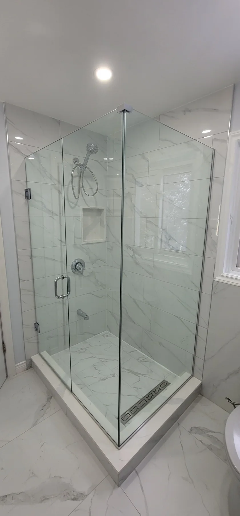 Renovated glass shower