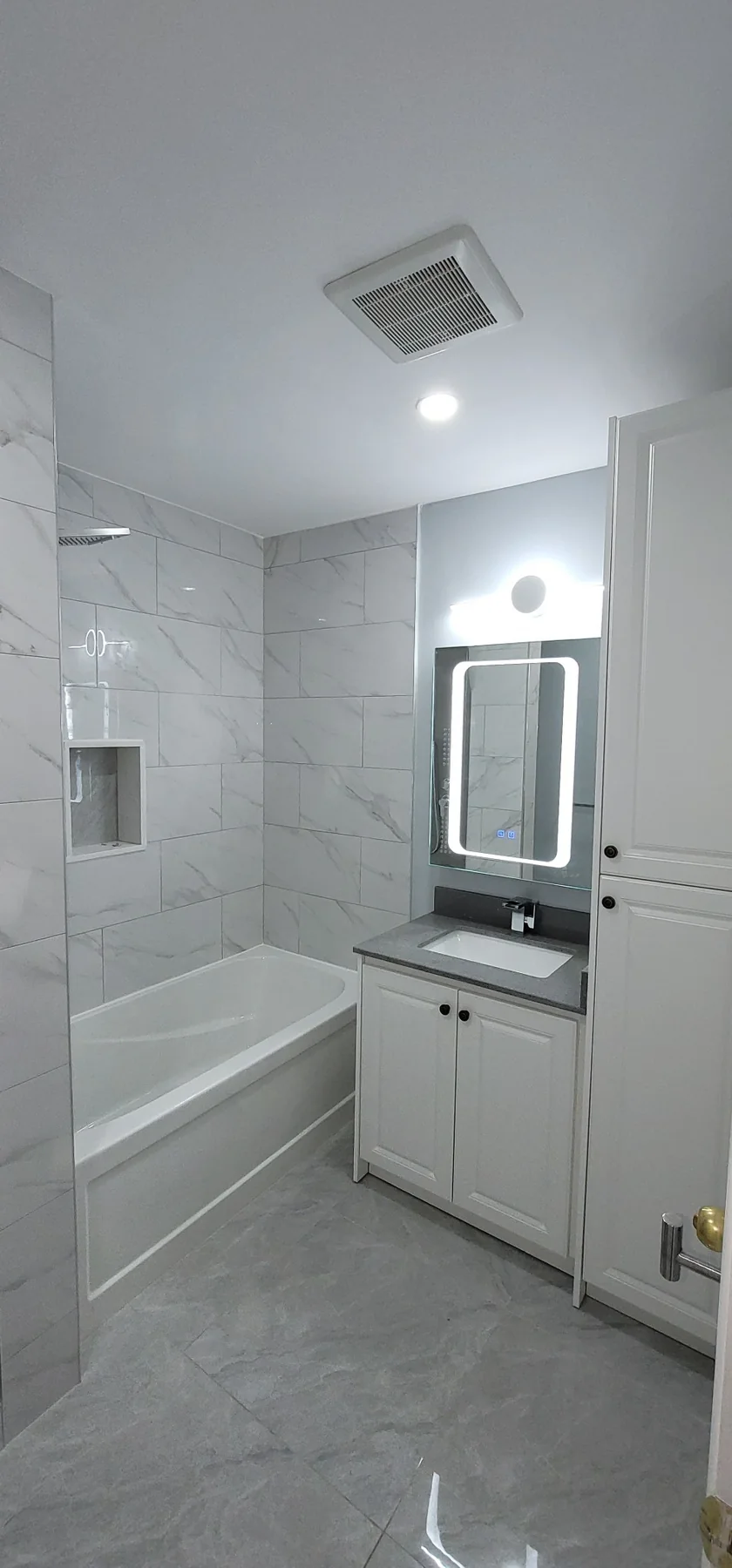 Renocare bathroom vanity and LED mirror